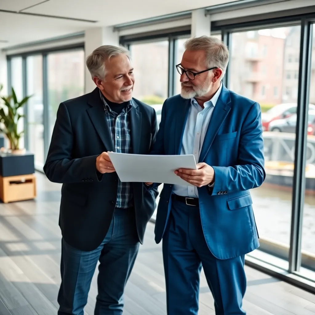 Senior koppel bespreekt pensioenplanning met adviseur