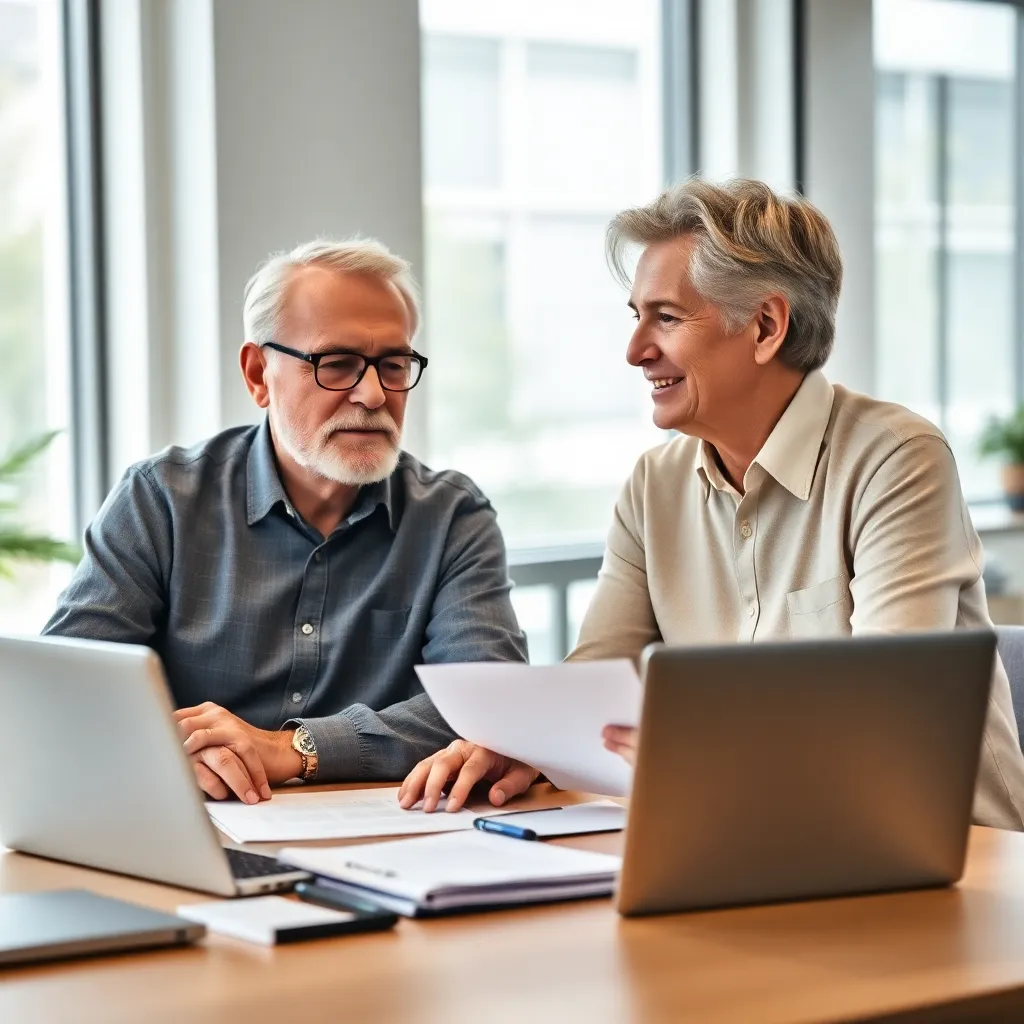 Een man die een persoonlijk budget opstelt op laptop